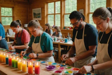 Créer des bougies artistiques : un atelier en camp de vacances